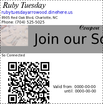 Ruby Tuesday coupon : So Connected
